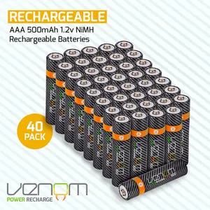 Venom Rechargeable AAA Batteries (40-Pack)