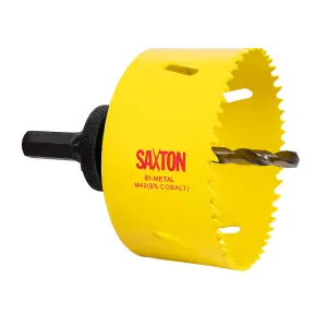 Saxton HSS Hole Saw M42 Bi-Metal 8% Cobalt Heavy Duty with Arbor (14mm - 230mm) - 89mm (3.1/2") + Arbor