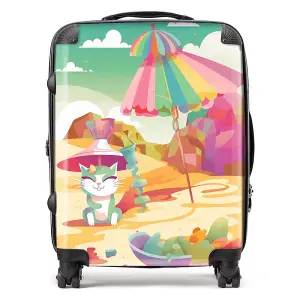 Kitten On A Beach Holiday Suitcase - Large