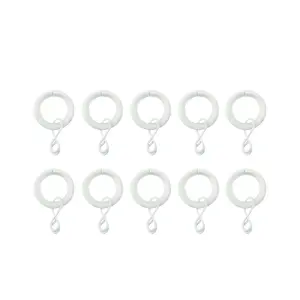 GoodHome Anafi White Curtain ring, Pack of 10