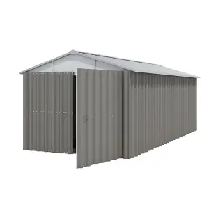 9ft 1" x 16ft 4" Apex Metal Garden Shed - Grey (9ft 1" x 16ft 4" / 9"1' x 16"4' / 2.8m x 5.0m)