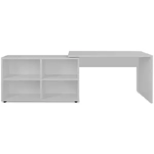 Berkfield Corner Desk 4 Shelves White