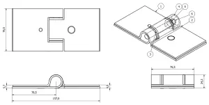 2 Pack Large Steel Butt Hinge Extra Heavy Duty Industrial Quality 76x157mm