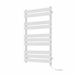 Rinse Bathrooms Electric Flat Panel Heated Towel Rail White Bathroom Ladder Radiator Warmer 1000x600mm 600W