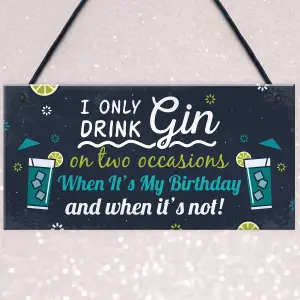 Red Ocean Funny Gin Sign Birthday Gift For Gin Lovers Hanging Gin Tonic