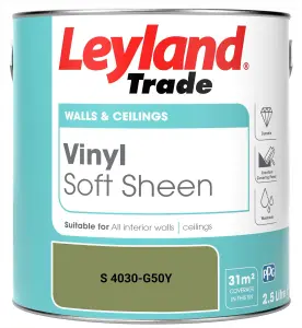 Leyland Trade Vinyl Soft Sheen Walls & Ceilings Emulsion Paint (S 4030-G50Y) - 2.5L