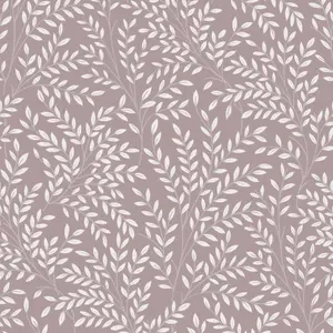 Superfresco Easy Mauve Leaves Smooth Wallpaper Sample