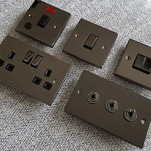 3 PACK - Black Nickel 10A 1 Gang 2 Way Ingot Light Switch - Black Trim - SE Home