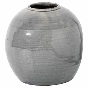 UK Homeliving Garda Grey Glazed Tiber Vase