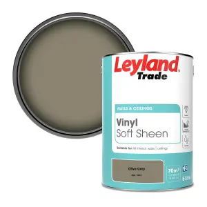 Leyland Trade Vinyl Soft Sheen Walls & Ceilings Emulsion Paint Olive Grey (RAL 7002) - 5L