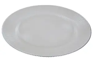 Maison by Premier Ida 33cm Embossed White Glass Charger Plate