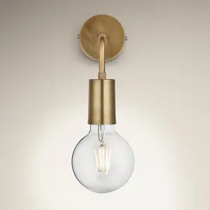 Industville Sleek Edison Wall Light, Brass