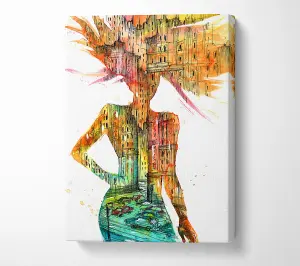 Woman Of The City Canvas Print Wall Art - Medium 20 x 32 Inches