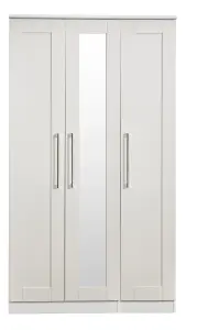 Ripon Tall Triple Mirror Wardrobe in Grey Ash (Ready Assembled)