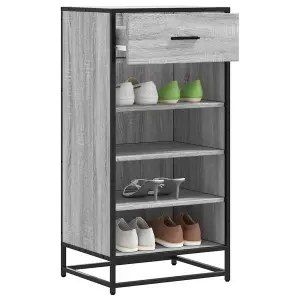 Berkfield Shoe Rack Grey Sonoma 48x38x97.5 cm Engineered Wood