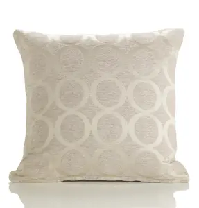 Oh 45cm x 45cm Luxury Geometric Chenille Cushion Cream