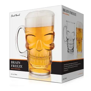 Original Products Final Touch Brainfreeze Glass Skull Mug 700ml Clear