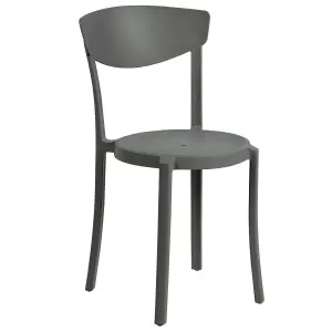 Set of 4 Garden Chairs VIESTE Dark Grey