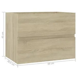 Berkfield Sink Cabinet Sonoma Oak 60x38.5x45 cm Engineered Wood