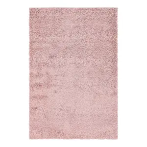 Rose Pink Thick Shaggy Rug - California - 160x230cm (5'4"x7'8")