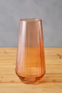 Interiors by Premier Smoked Amber Glass Vase, Minimalist Flower Vase, Decorative Glass Vase, Small Flower Vase for Living Room