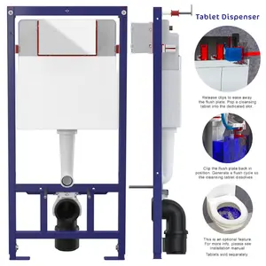 Square Gloss White Hidden Fixation Rimless Wall Hung Toilet & 1.12m Concealed Cistern Frame WC Unit with Matt Black Flush Plate