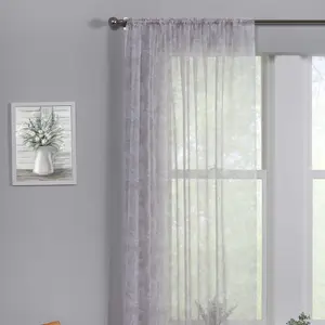 Home Curtains Dixie Voile Single Slot top Panel 59w x 81d" (150x206cm) Natural