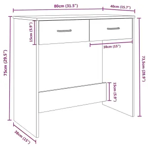 Berkfield Desk Brown Oak 80x40x75 cm Engineered Wood