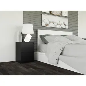 Delancey 2 Drawer Bedside Table Black