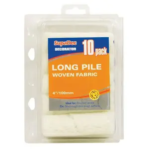 SupaDec Long Pile Paint Roller Sleeve (Pack of 10) White (One Size)