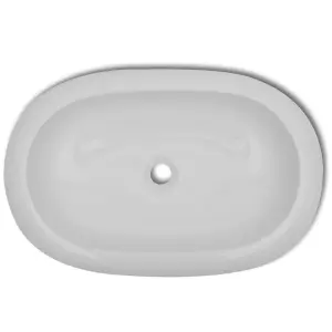 Luxury Ceramic Basin Oval-shaped Sink White 63 x 42 cm