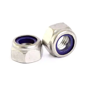 25 x Nylon Insert M8 Steel Locking Nuts, Standard Pitch,