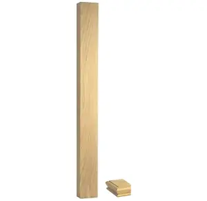 Solid Oak Complete Half Newel Post 82mm x 40mm x 1200mm Inc Cap UK Manufactured Traditional Products Ltd