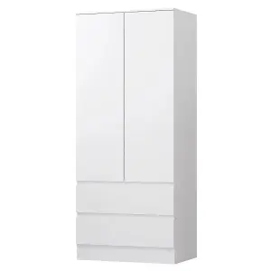 Stora 2 Door 2 Drawer Combination Wardrobe Matt White