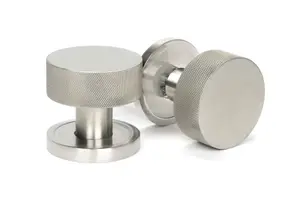 From The Anvil Satin Marine SS (316) Brompton Mortice/Rim Knob Set (Plain)