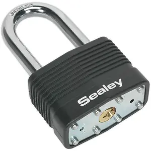 High-Security 50mm Steel Body Padlock with Long Shackle and 2 Keys