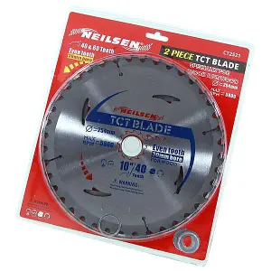 Tct Circular Saw Blades, 2pc, 40 / 60 teeth, 254mm (Neilsen CT2521)