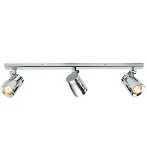 Bathroom Ceiling Bar Spotlight Chrome Plate Triple Adjustable 60cm Long Lamp