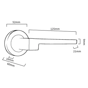 UNO-3 Door Handle Modern Satin Nickel Lever on Rose Internal Handles + 64mm Latch & Hinges