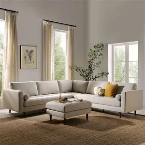 Henrietta 5+Seater Corner Sofa, Beige Woven Fabric - Daals - Sofas