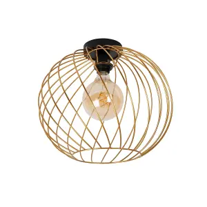 Lucide Danza Classic Flush Ceiling Light 40cm - 1xE27 - Matt Gold, Brass