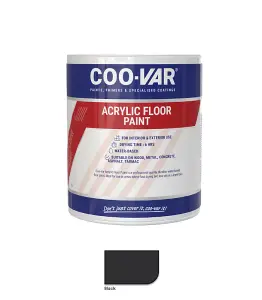 CooVar Acrylic Floor Paint - Black - 5 Litre