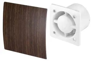 Awenta 100mm Standard Extractor Fan Wenge Wood ABS Front Panel ESCUDO Wall Ceiling Ventilation