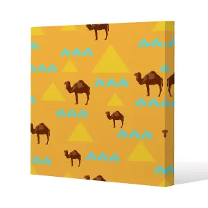 Seamless pattern with camels (Canvas Print) / 101 x 101 x 4cm