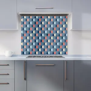 Geometric Pattern Premium Glass Kitchen Splashback W600mm x H600mm