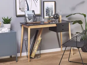 Home Office Desk with Storage Black EBEME