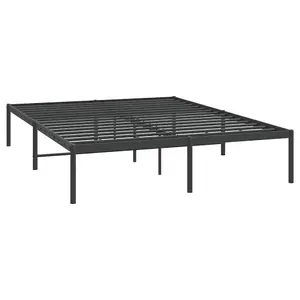 Berkfield Metal Bed Frame Black 140x190 cm