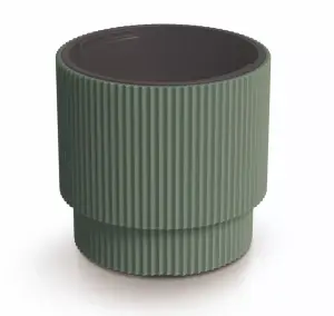 Plant Pots Flower Planter 7 Colours 2 sizes Tall Wavy Plastic Pot Boho Elegant Pine green 30cm - 17L