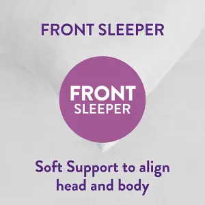 Slumberdown Cosy Nights Pillows 2 Pack Soft Support Front Sleeper Pillows for Neck Pain Relief Comfortable 48x74cm