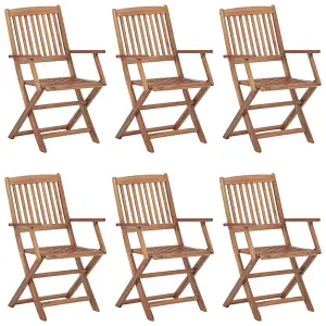 Berkfield Folding Outdoor Chairs 6 pcs Solid Acacia Wood